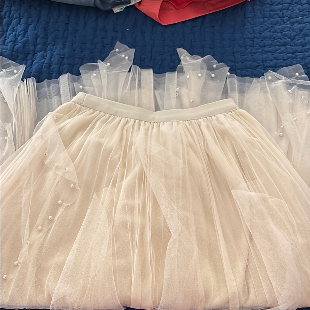 Elegant Cream Tulle Skirt